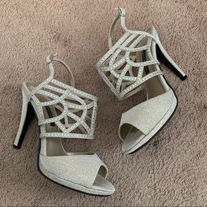 Caparros Nude Glimmer Pumps with Rhinestones